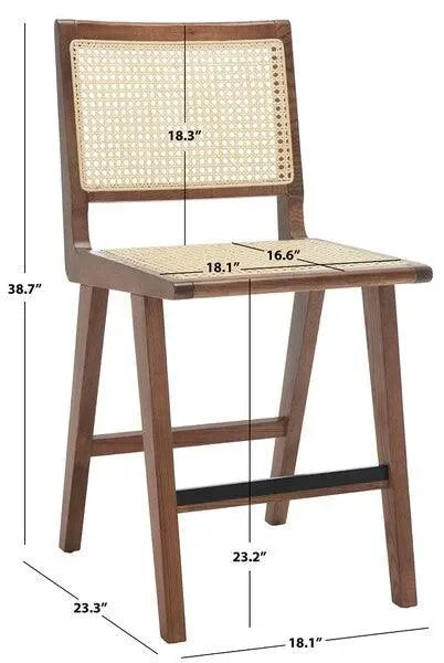 Hattie Wood Counter Stool in Walnut - The Mayfair Hall