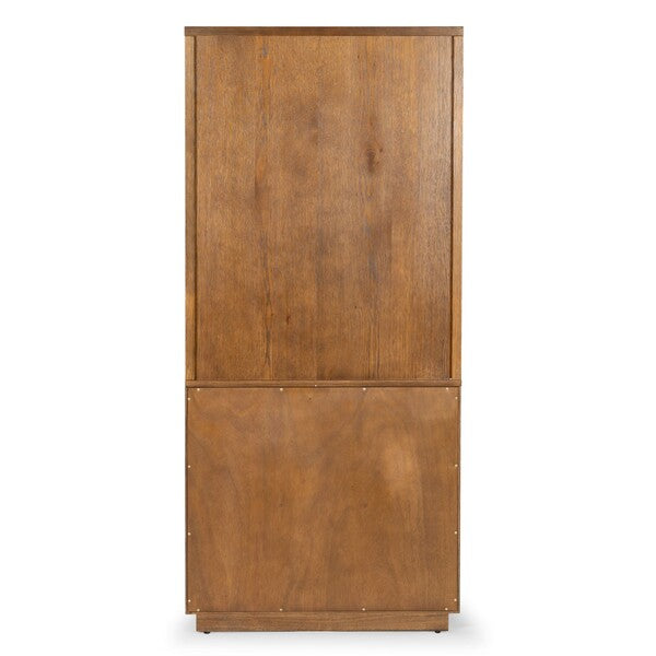 Zeus 4 Shelf Wood Bookcase in Medium Oak