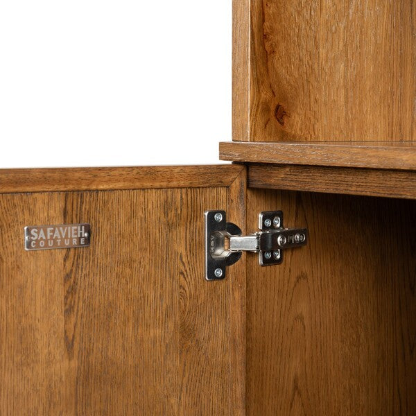 Zeus 4 Shelf Wood Bookcase in Medium Oak