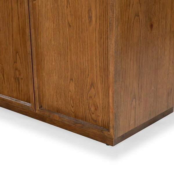 Zeus 4 Shelf Wood Bookcase in Medium Oak