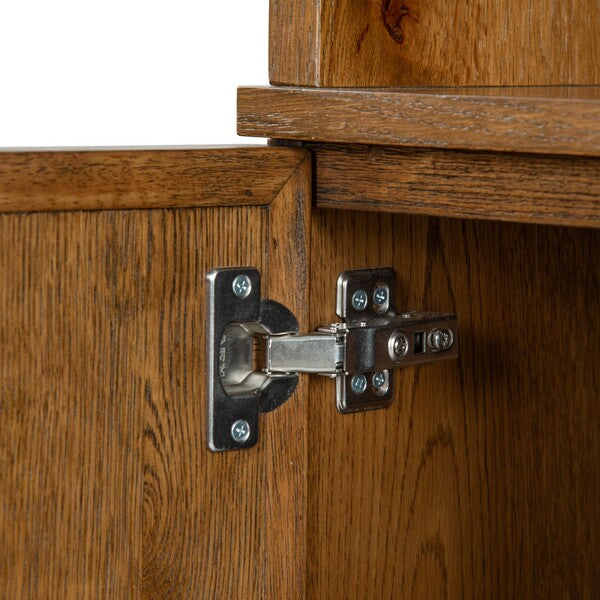 Zeus 4 Shelf Wood Bookcase in Medium Oak