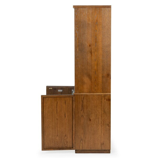 Zeus 4 Shelf Wood Bookcase in Medium Oak