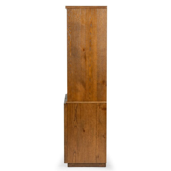 Zeus 4 Shelf Wood Bookcase in Medium Oak