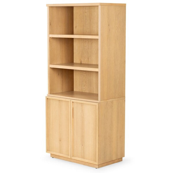 Zeus 4 Shelf Wood Bookcase in Natural