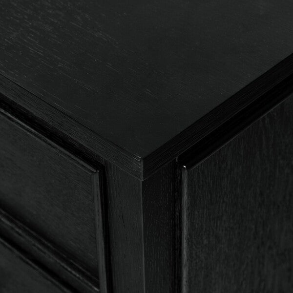 Ariella 5 Drawer Wood Desk in Black