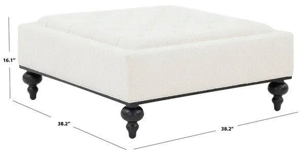 Rosealina Boucle Ottoman in Ivory - The Mayfair Hall