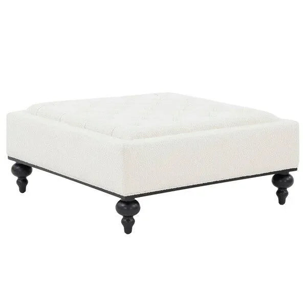 Rosealina Boucle Ottoman in Ivory - The Mayfair Hall