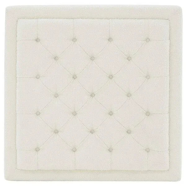 Rosealina Boucle Ottoman in Ivory - The Mayfair Hall