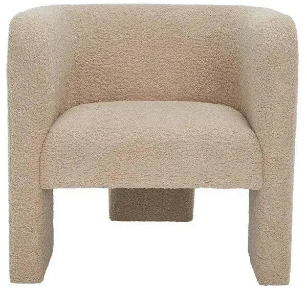 Sammie Faux Lambs Wool Accent Chair in Light Brown - The Mayfair Hall