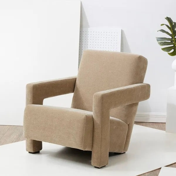 Taylor Velvet Accent Chair in Light Brown