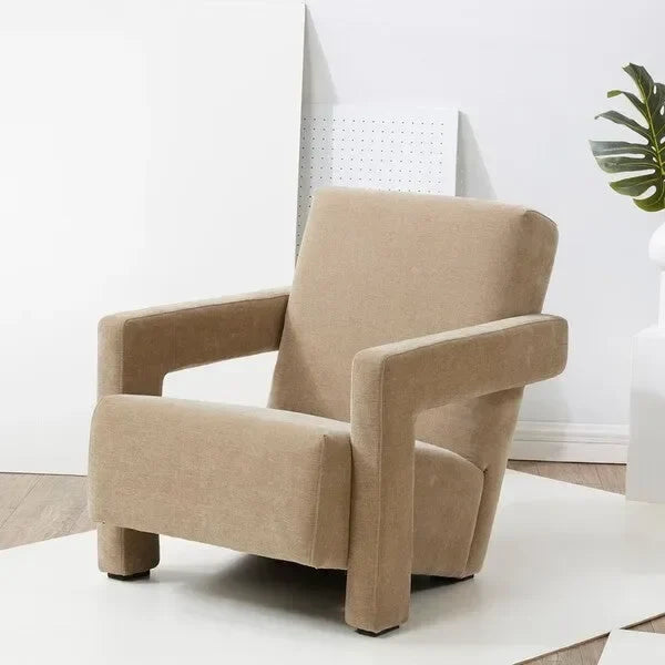 Taylor Velvet Accent Chair in Light Brown - The Mayfair Hall