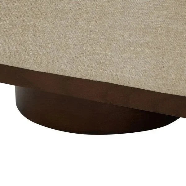 Vianna Linen Storage Bench in Beige and Walnut - The Mayfair Hall