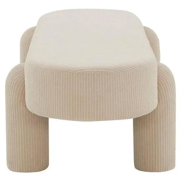 Laurence Wood Bench in Sand - The Mayfair Hall