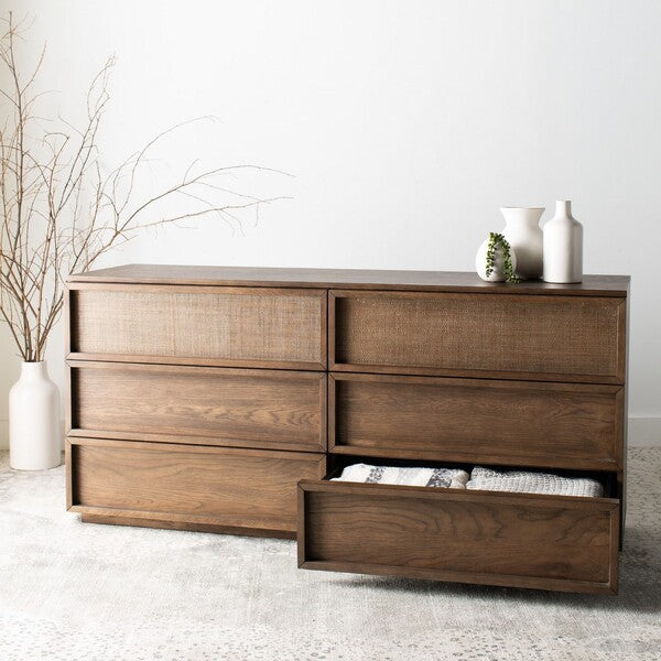 Zeus 6 Drawer Dresser in Brown