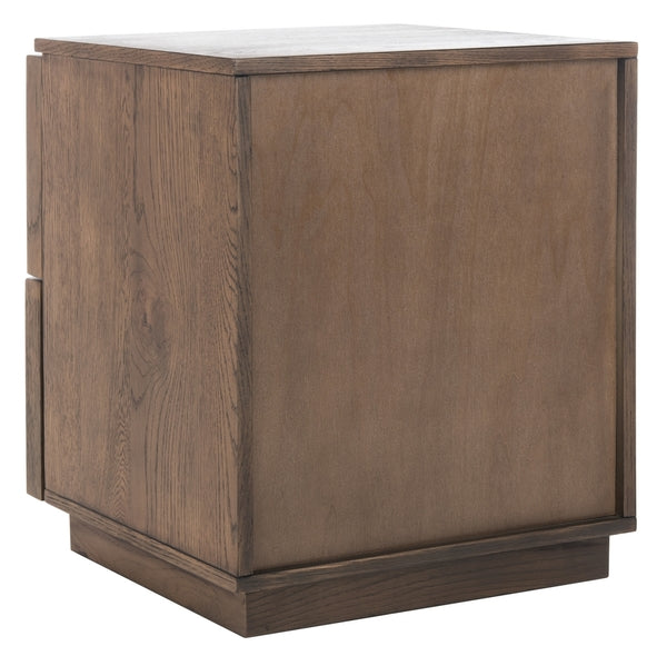 Zeus 2 Drawer Nightstand in Brown