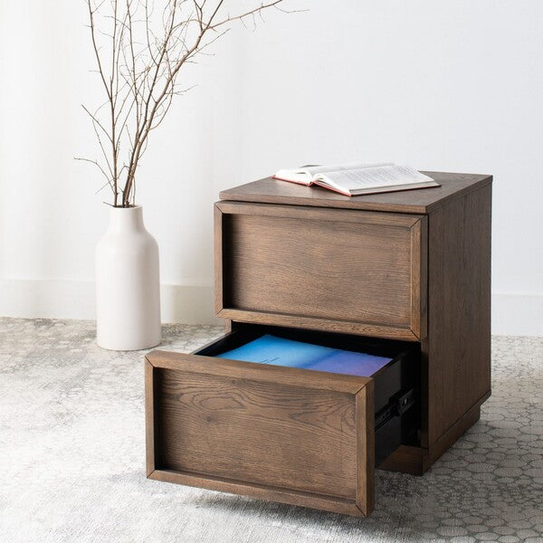 Zeus 2 Drawer Nightstand in Brown