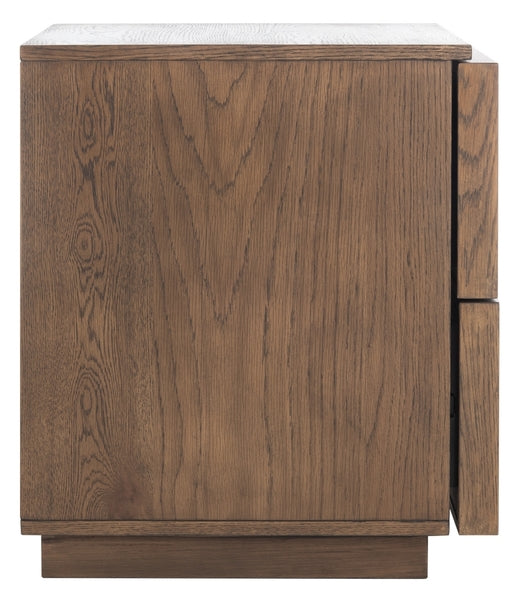 Zeus 2 Drawer Nightstand in Brown