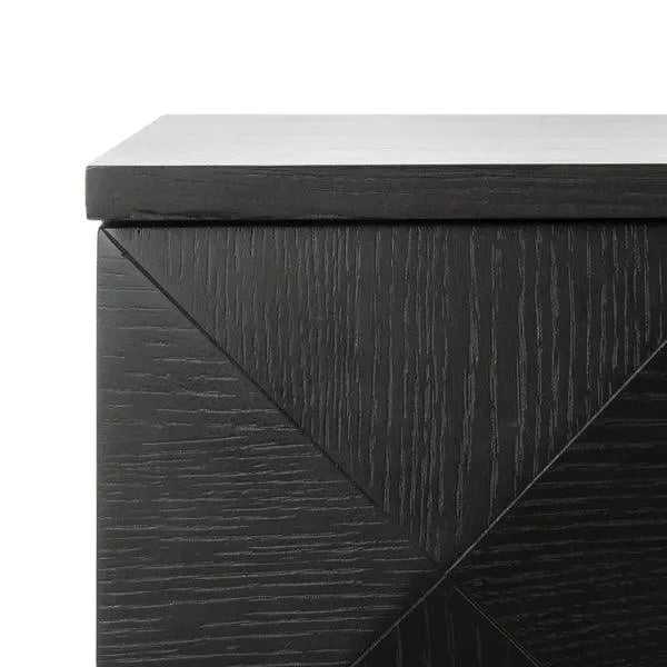 Patty Wood Drawer Dresser in Black with Cubism Design - The Mayfair Hall