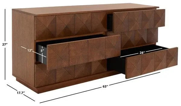 Patty Wood Drawer Dresser in Walnut - The Mayfair Hall