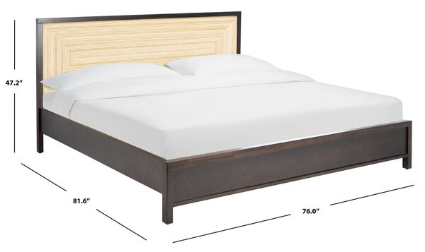 Stassie Cane King Bed in Black and Natural