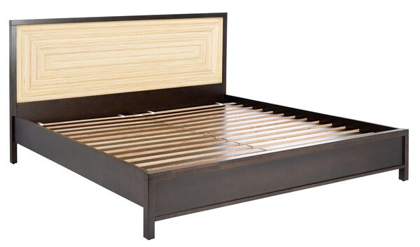 Stassie Cane King Bed in Black and Natural