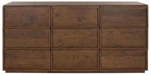 Zeus Acacia Wood Drawer Dresser in Medium Oak - The Mayfair Hall