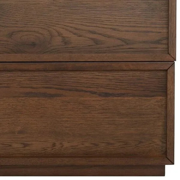 Zeus Acacia Wood Drawer Dresser in Medium Oak - The Mayfair Hall