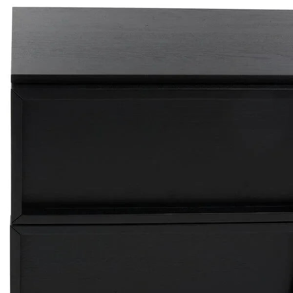 Zeus Acacia Wood Drawer Dresser in Black - The Mayfair Hall