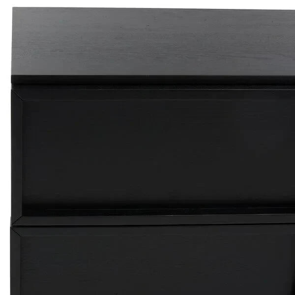 Zeus Acacia Wood Drawer Dresser in Black - The Mayfair Hall