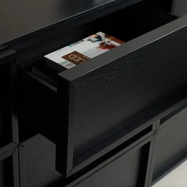 Zeus Acacia Wood Drawer Dresser in Black - The Mayfair Hall