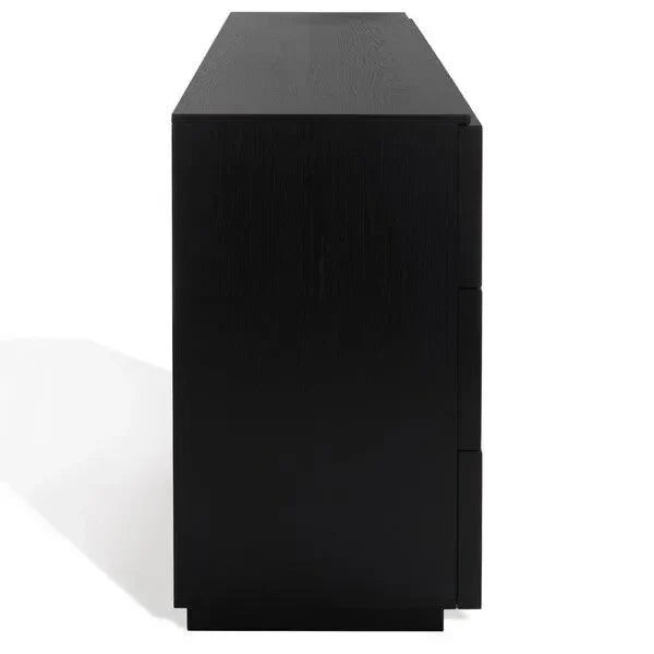 Zeus Acacia Wood Drawer Dresser in Black - The Mayfair Hall