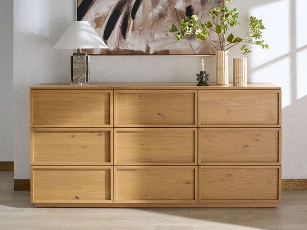 Zeus 9 Drawer Dresser in Natural