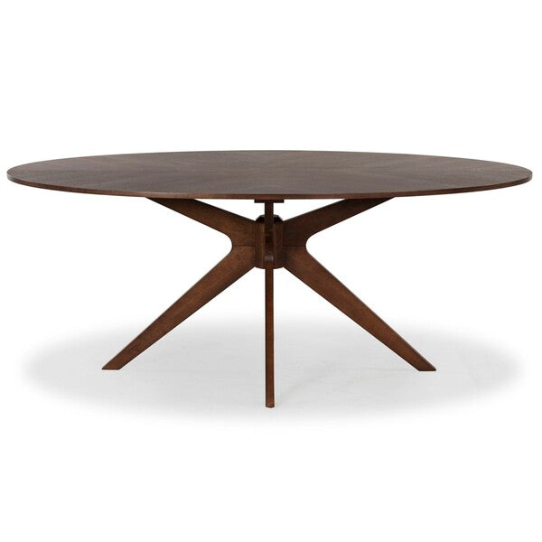 Hawkins Wood Oval Dining Table in Walnut
