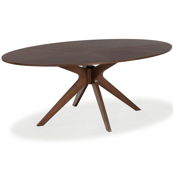 Hawkins Wood Oval Dining Table in Walnut