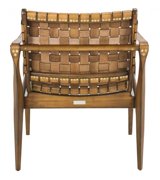 Dilan Leather Safari Chair in Brown