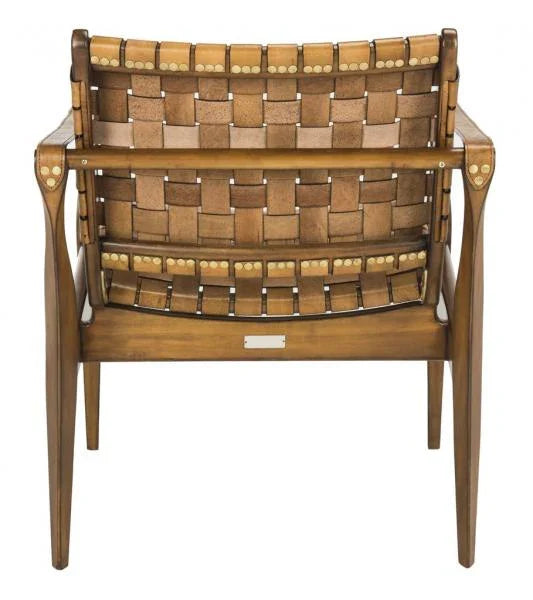 Dilan Leather Safari Chair in Brown