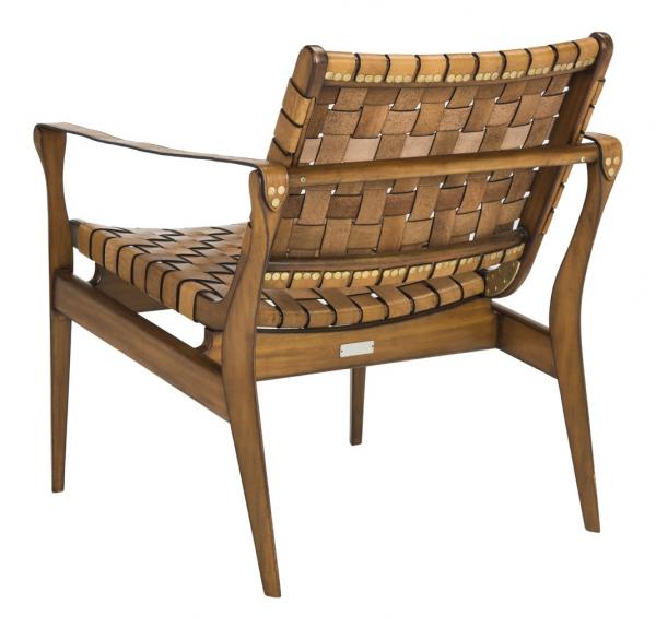 Dilan Leather Safari Chair in Brown