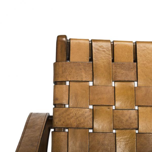 Dilan Leather Safari Chair in Brown
