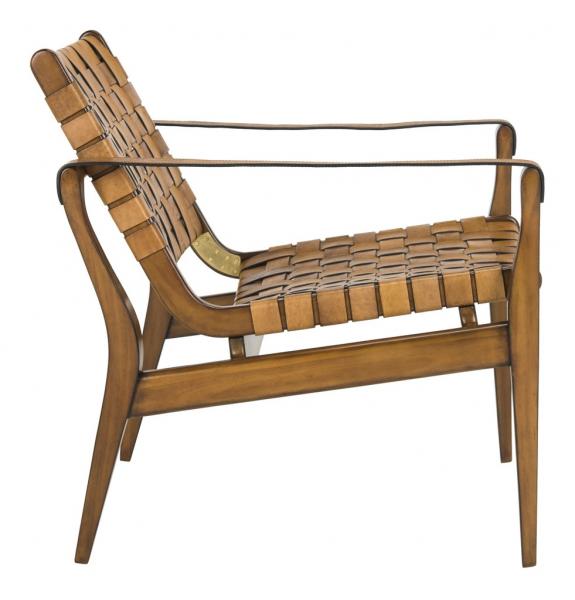 Dilan Leather Safari Chair in Brown