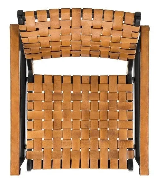 Dilan Leather Safari Chair in Brown and Black - The Mayfair Hall