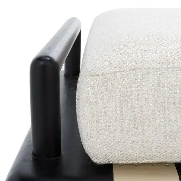 Constantine Teak Wood Bench in Black and White - The Mayfair Hall