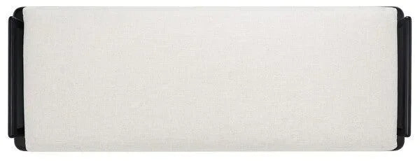 Constantine Teak Wood Bench in Black and White - The Mayfair Hall