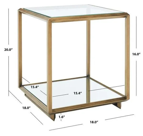 Florabella Mirrored Accent Table in Bronze - The Mayfair Hall