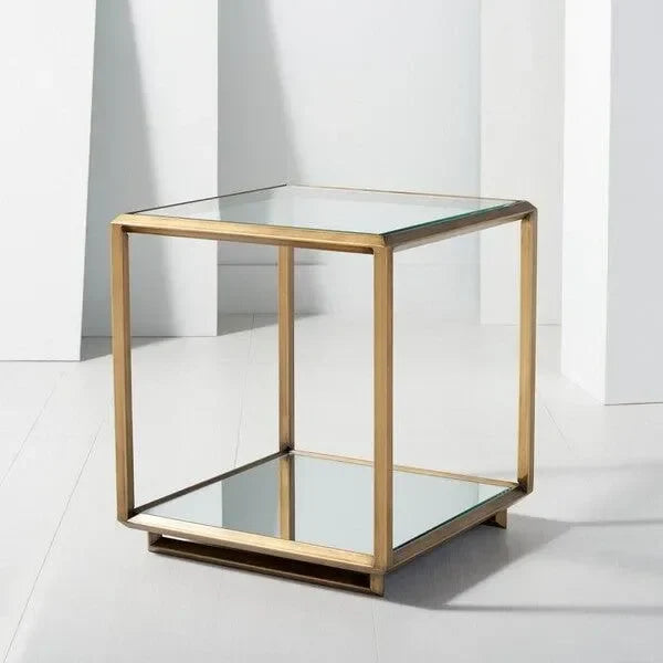 Florabella Mirrored Accent Table in Bronze - The Mayfair Hall