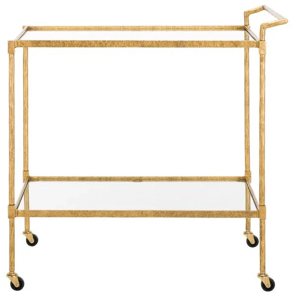 Isabellina Metal Bar Cart in Brass - The Mayfair Hall