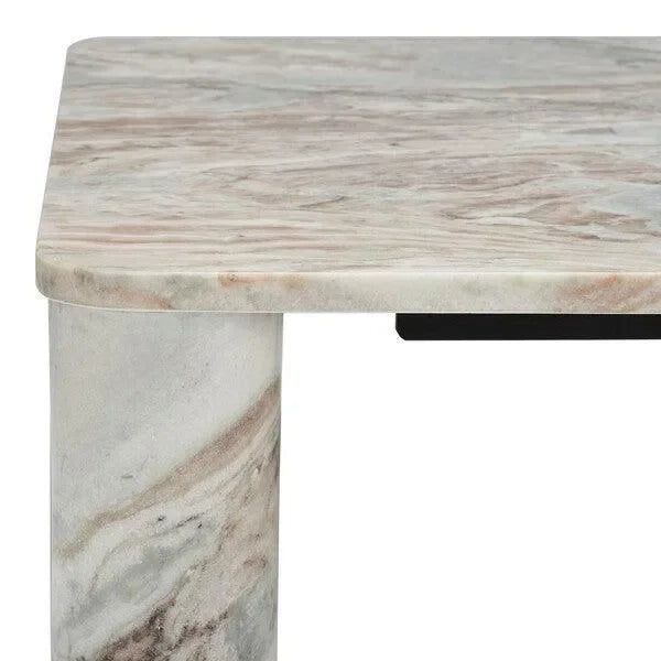 Nicoletta Marble Coffee Table in White and Brown - The Mayfair Hall