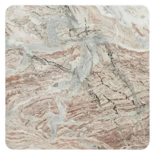 Nicoletta Marble Coffee Table in White and Brown - The Mayfair Hall