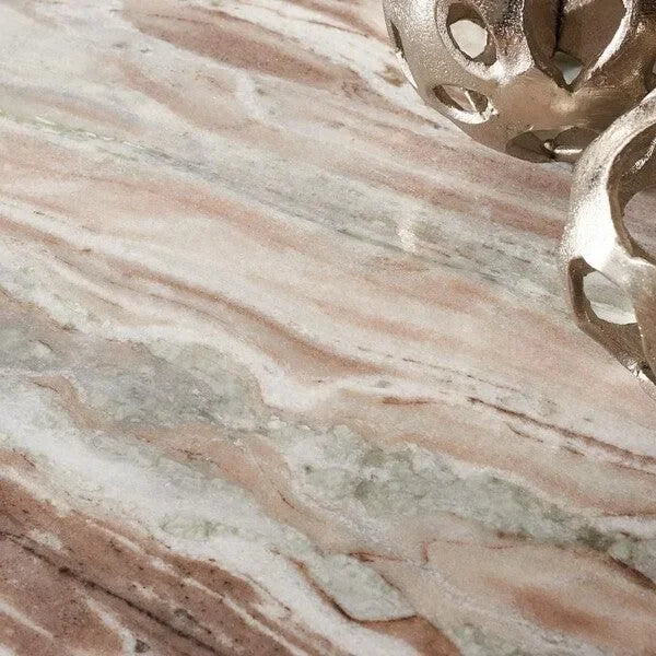 Valentia Marble Tall Accent Table in White and Brown - The Mayfair Hall