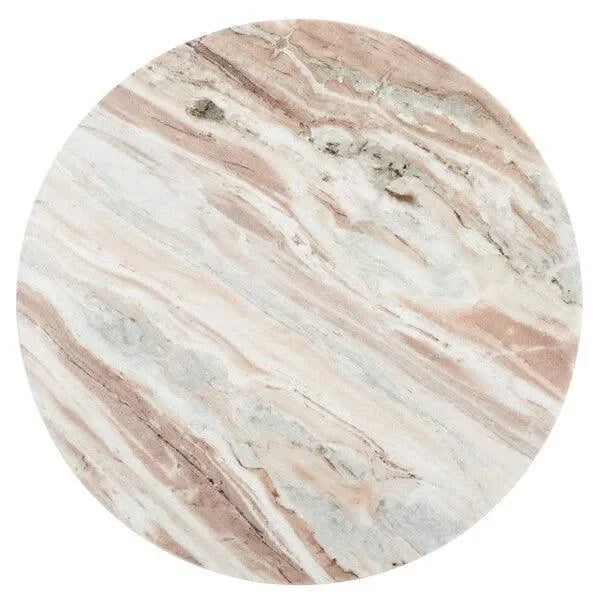 Valentia Marble Tall Accent Table in White and Brown - The Mayfair Hall