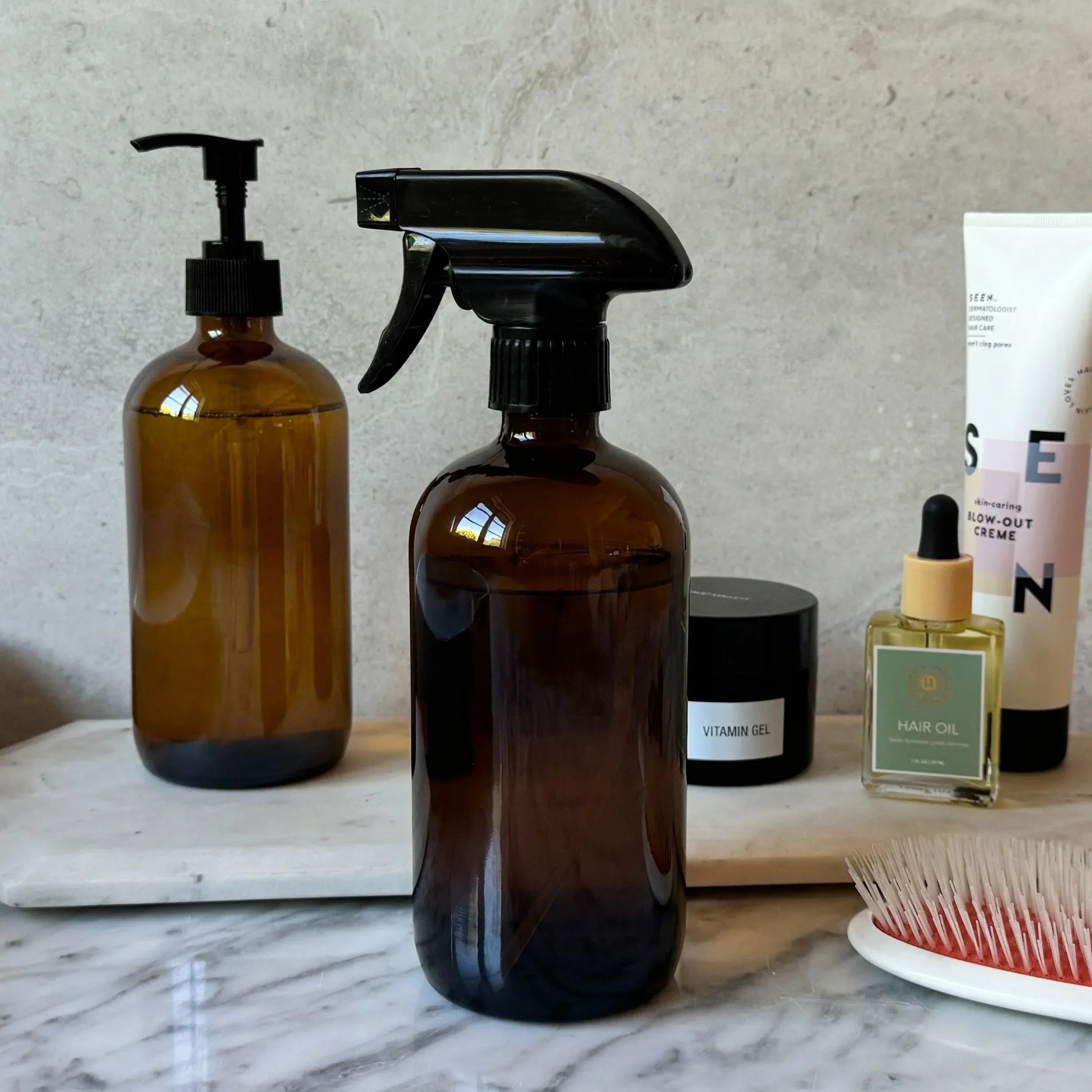 Amber Glass Bottle 17oz - The Mayfair Hall